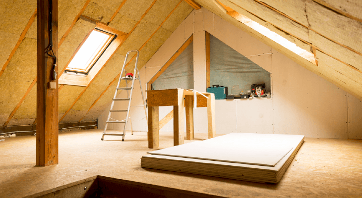 Loft conversion attic.